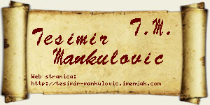 Tešimir Mankulović vizit kartica